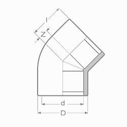 Desenho técnico, Joelho a 45º