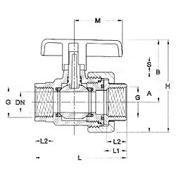 Desenho técnico, Válvula - porca única F/F