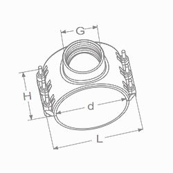 Desenho técnico, Braçadeira roscada s/ reforço NPT