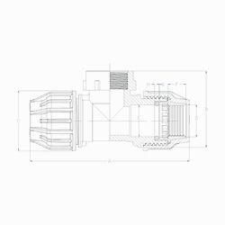 Desenho técnico, Tês com saída roscada fêmea