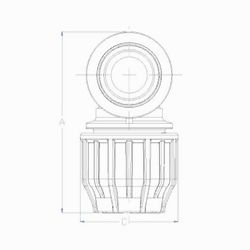 Technical drawing, Male union elbows 90º